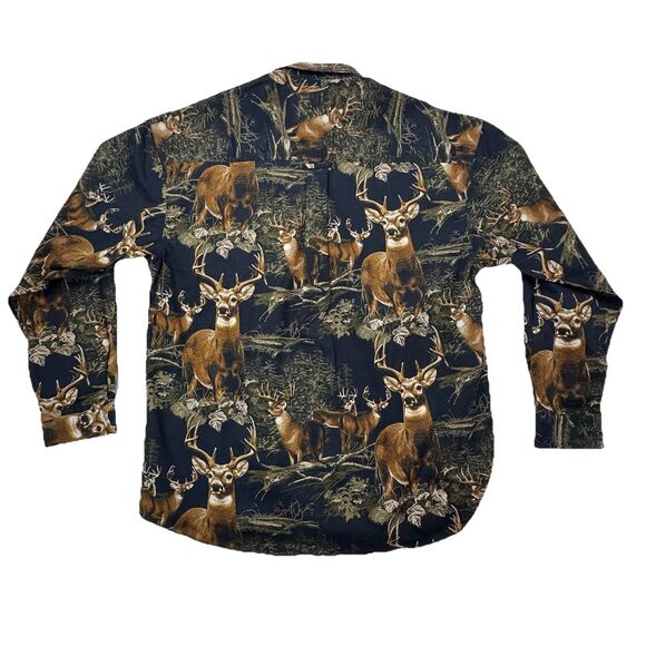 Clearwater Outfitters Deer Print Button Front Shirt Mens L Hunting Outdoors NWT - Picture 7 of 9